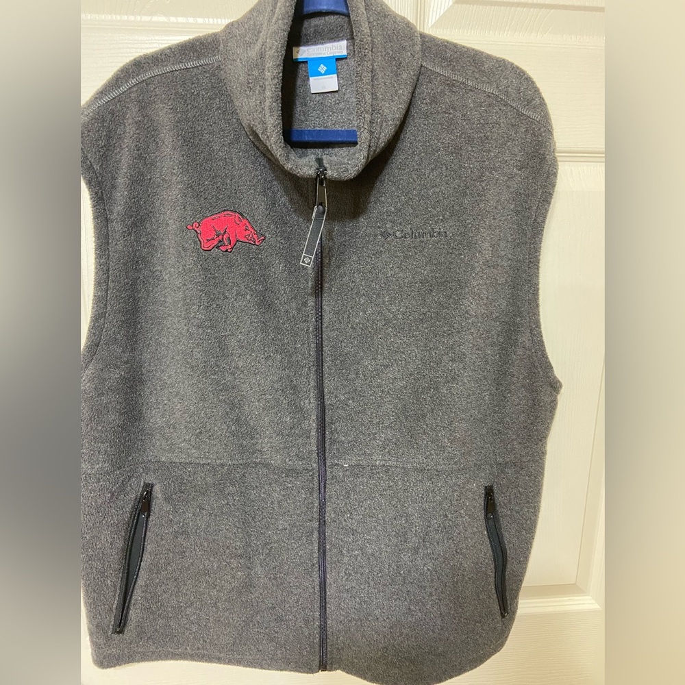 Columbia fleece zipper vest zipper pockets